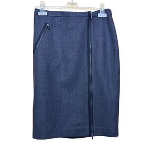 J. Crew Asymmetric Zip Pencil wool skirt,‎ 8,  office, professional, career